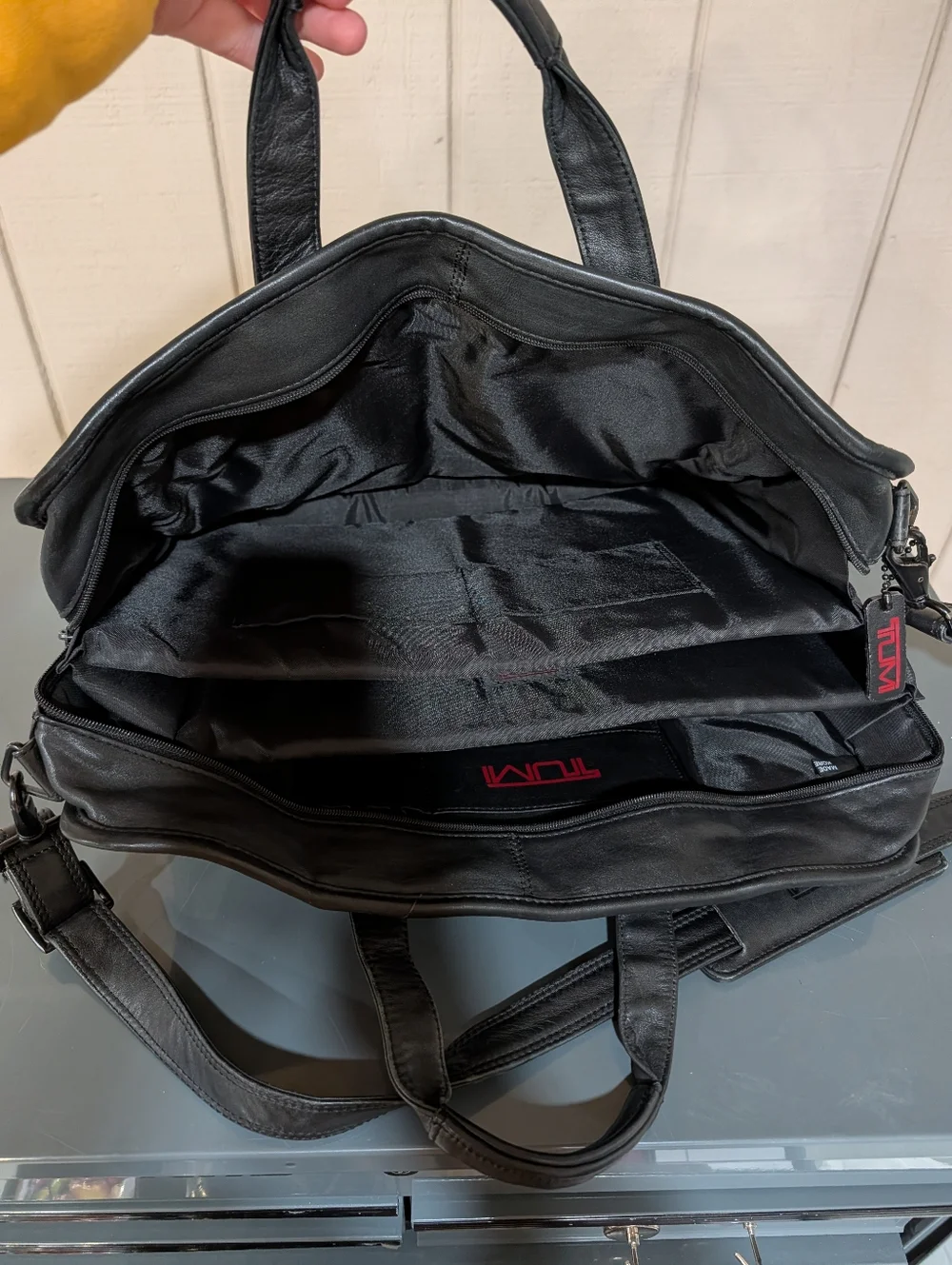 Vintage 90s Tumi‎ Red Label Professional Series Black Leather Laptop Briefcase